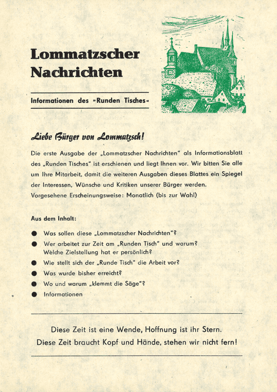 Erste Ausgabe der Lommatzscher Nachrichten